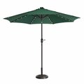 Claustro 9 ft. LED Lighted Outdoor Patio Umbrella with 8 Steel Ribs & Push Button Tilt - Forest Green CL3242865